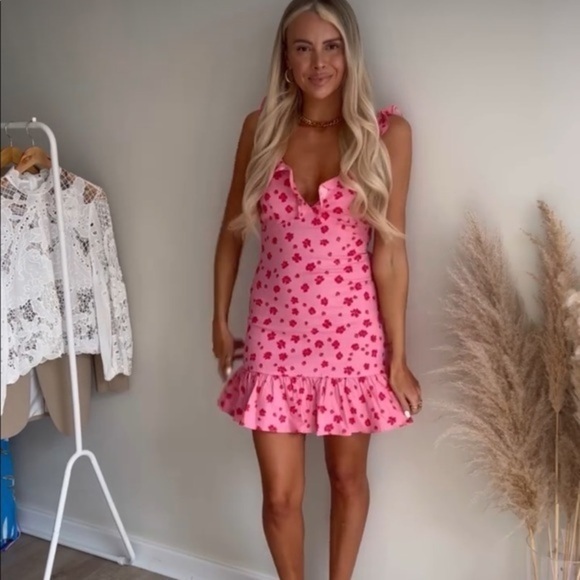 New Zara Linen Blend Print Floral Print Dress - Picture 11 of 14